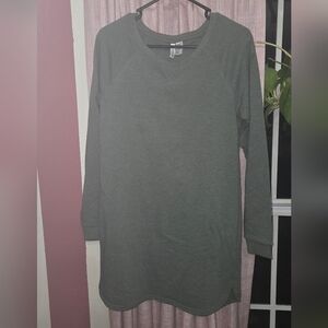 H & M Womens Green Long Sleeve Sweater Dress